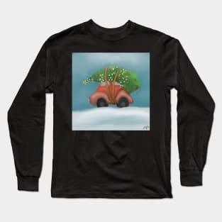 Christmas Tree on Car Long Sleeve T-Shirt